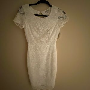 White floral, maxi, backless dress.